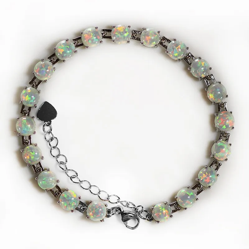 Silberplated Oval Opal Armband Damen Schmuck