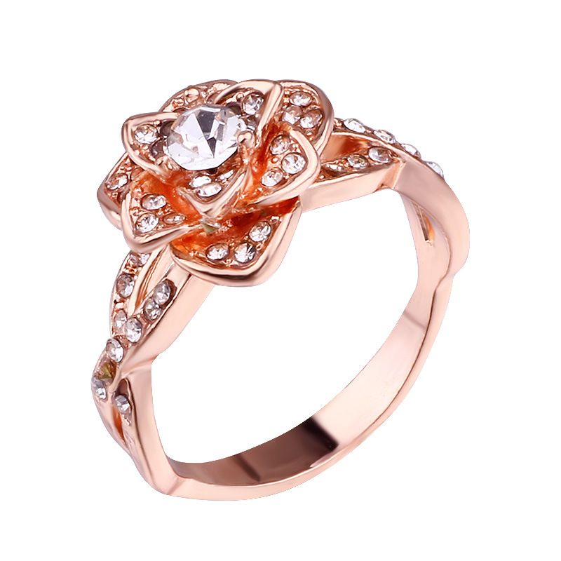 Neuer 18K Rose Gold Plated Diamond Ring für Frauen