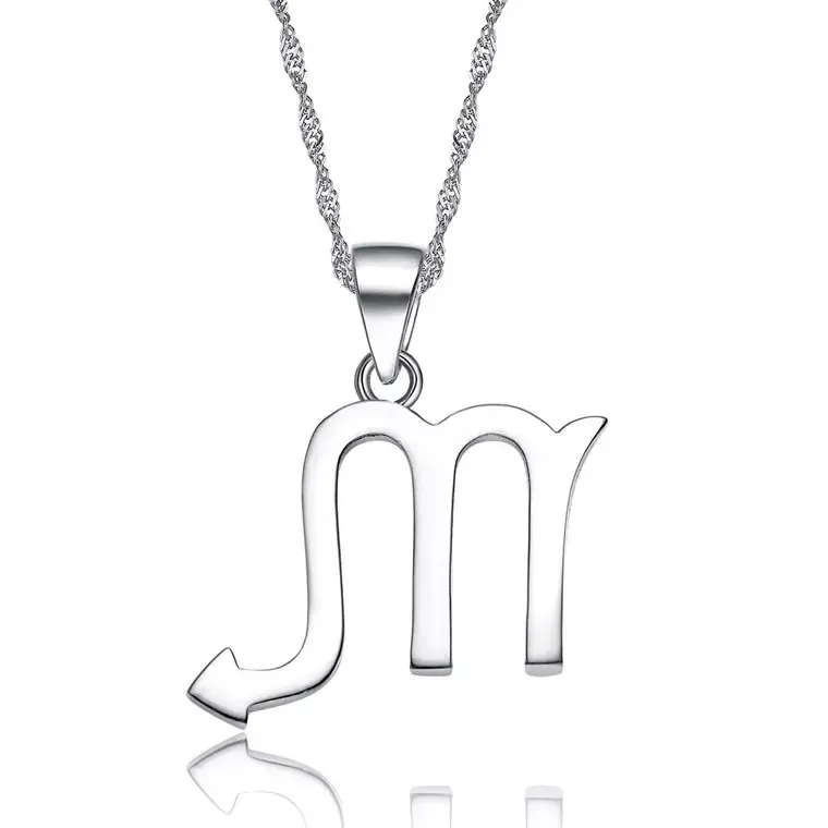 S925 Sterling Silber Zwölf Constellation Anhänger Mode Einfach