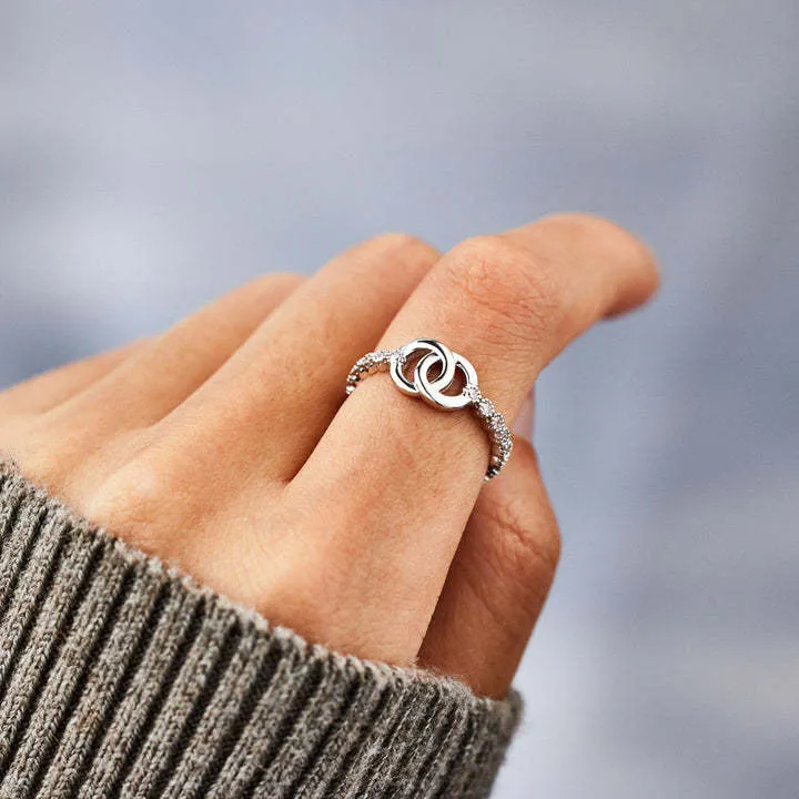 Mode Damen Doppel Ring Ring Round Special Jewelry