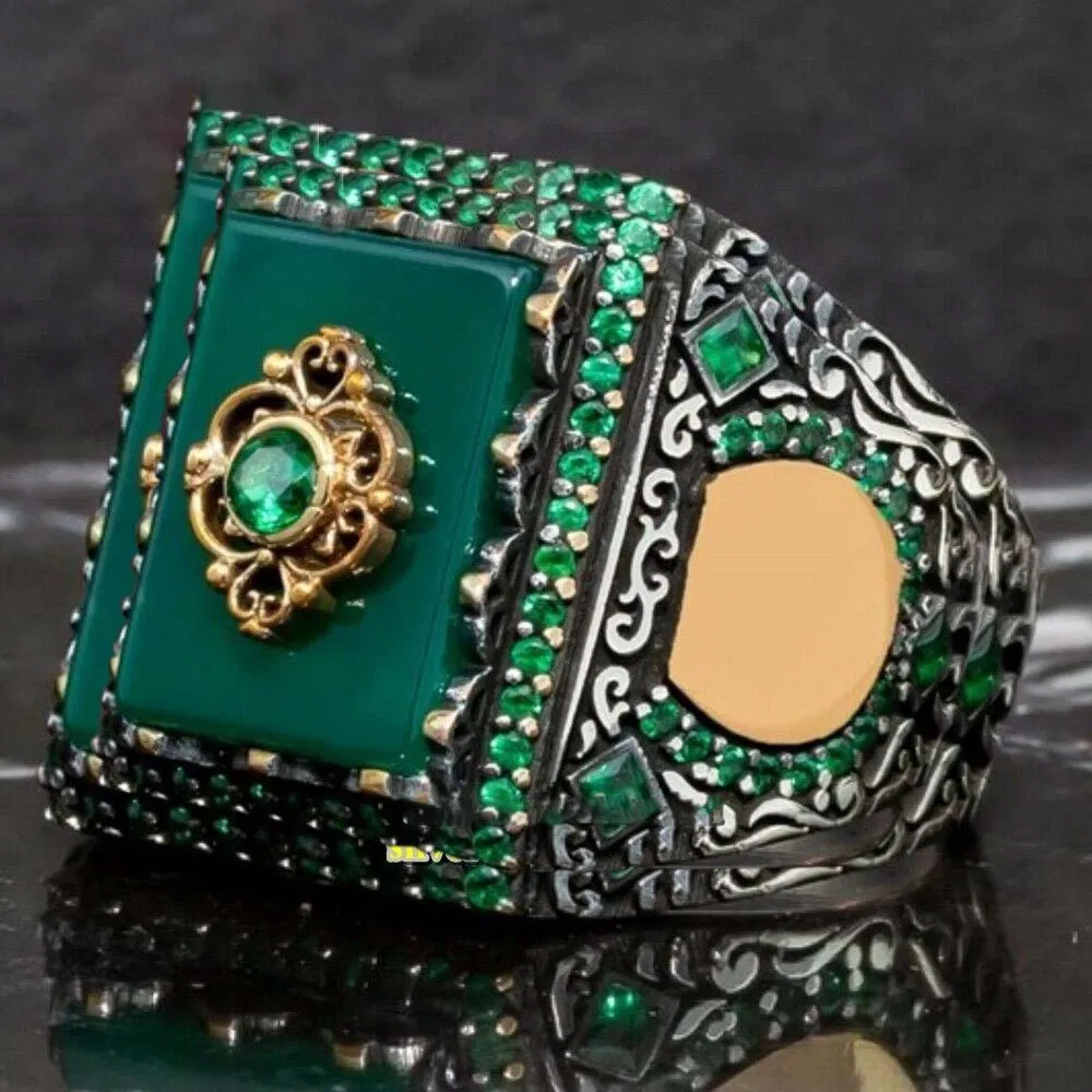 Europäische und amerikanische Grand Emerald Square Ring