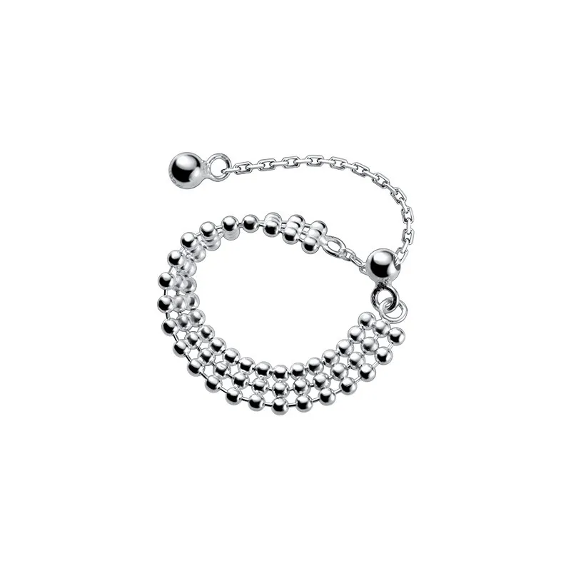 Damen einstellbare Drei-Schicht Licht Perlen Ring