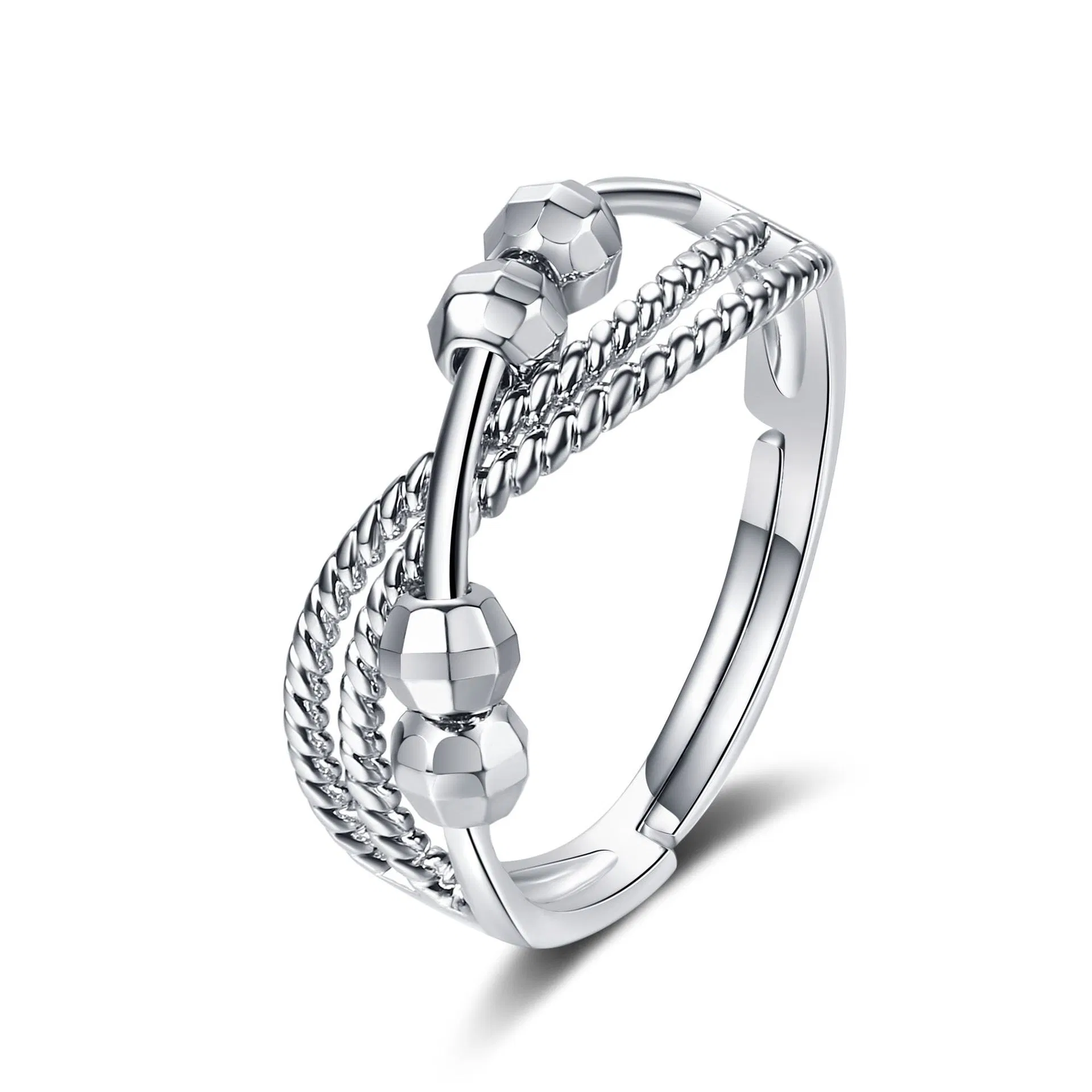 Dekompression Anti-Angst Polka Dot Cross Anpassung Kupfer Perlen Spinning Ring