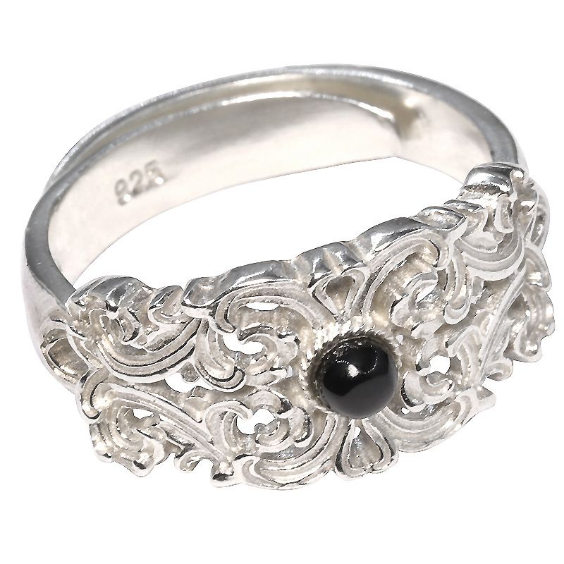 Antike Auspicious Floral Sterling Silber Ring
