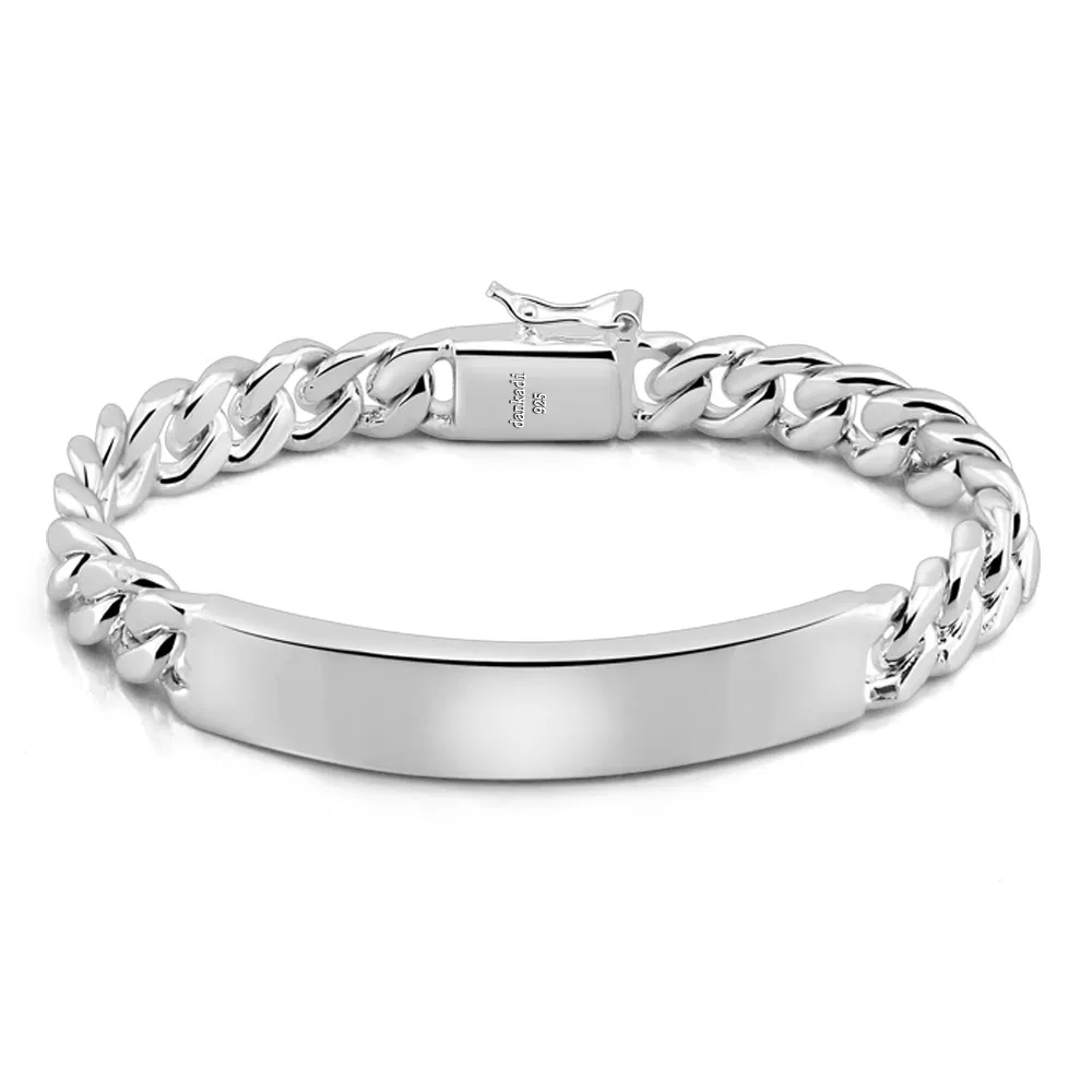 S925 Sterling Silber Handgefertigte Platin Armband