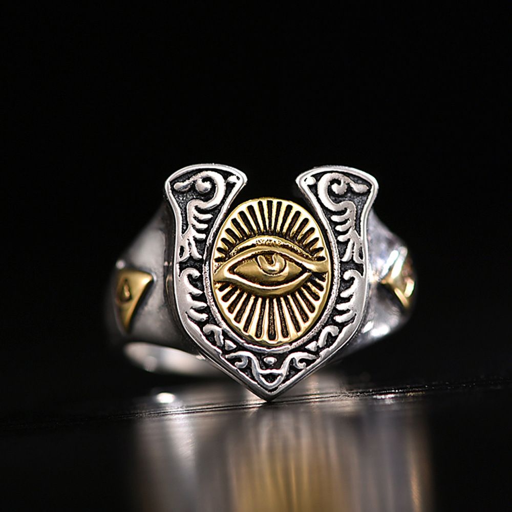 Persönlichkeit Punk Ring Thai Silber Hip-Hop Wisdom God 's Eye Live Mouth