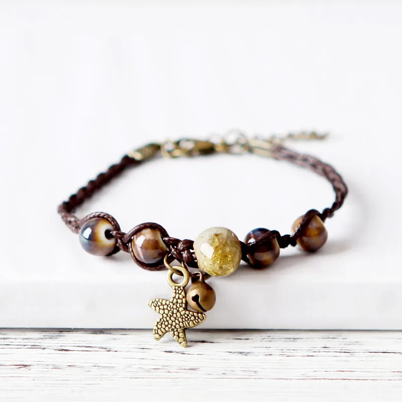 Handgefertigtes Retro Senshi-Stil geflochtes Keramik-Armband