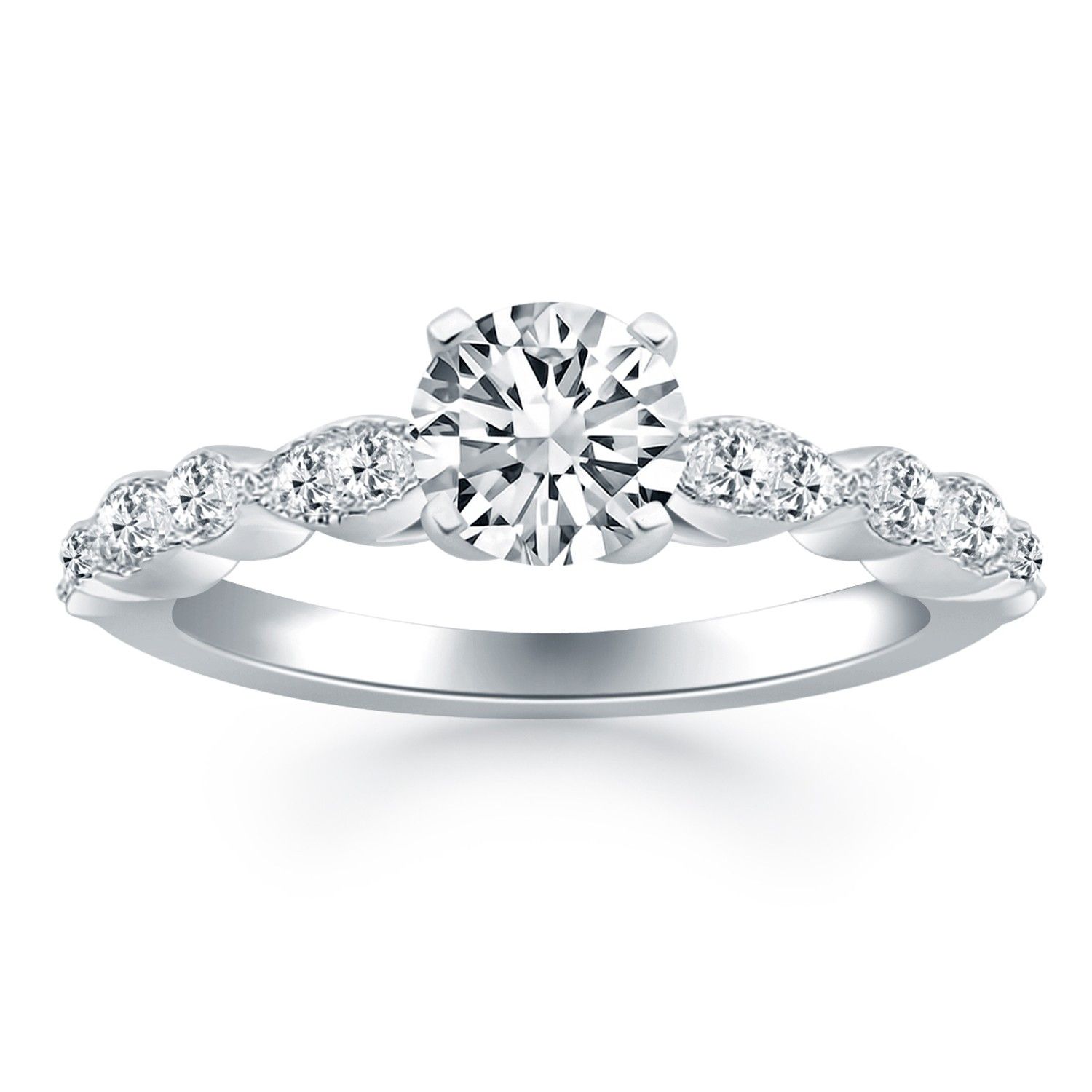 14 Karat Weißgold Fancy Shaped Diamond Engagement Ring