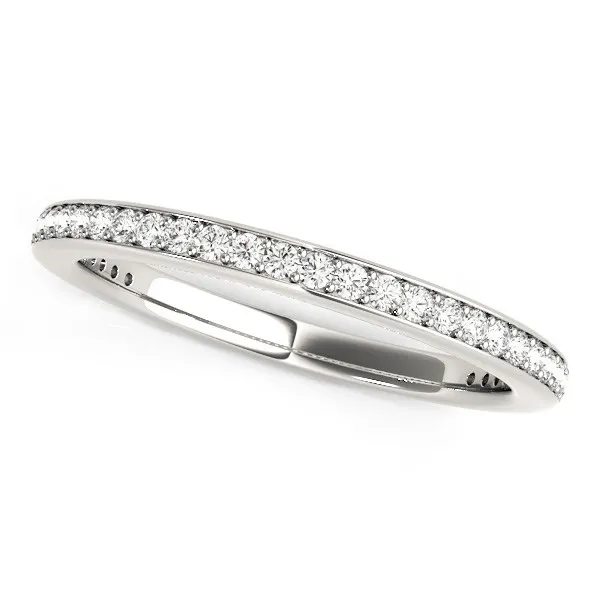 14 Karat Weißgold Round Diamond Hochzeitsring (1 / 4 cttw)