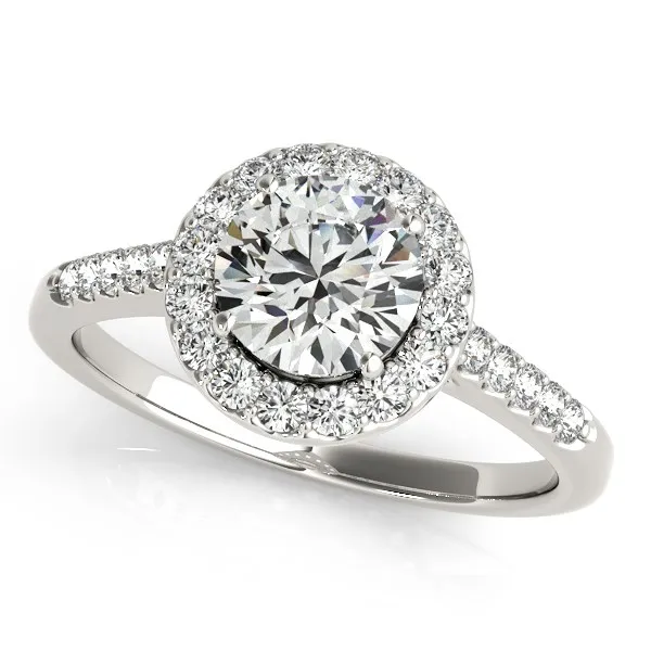 14 Karat Weißgold Halo Diamant Verlobungsring (1 3 / 8 cttw)