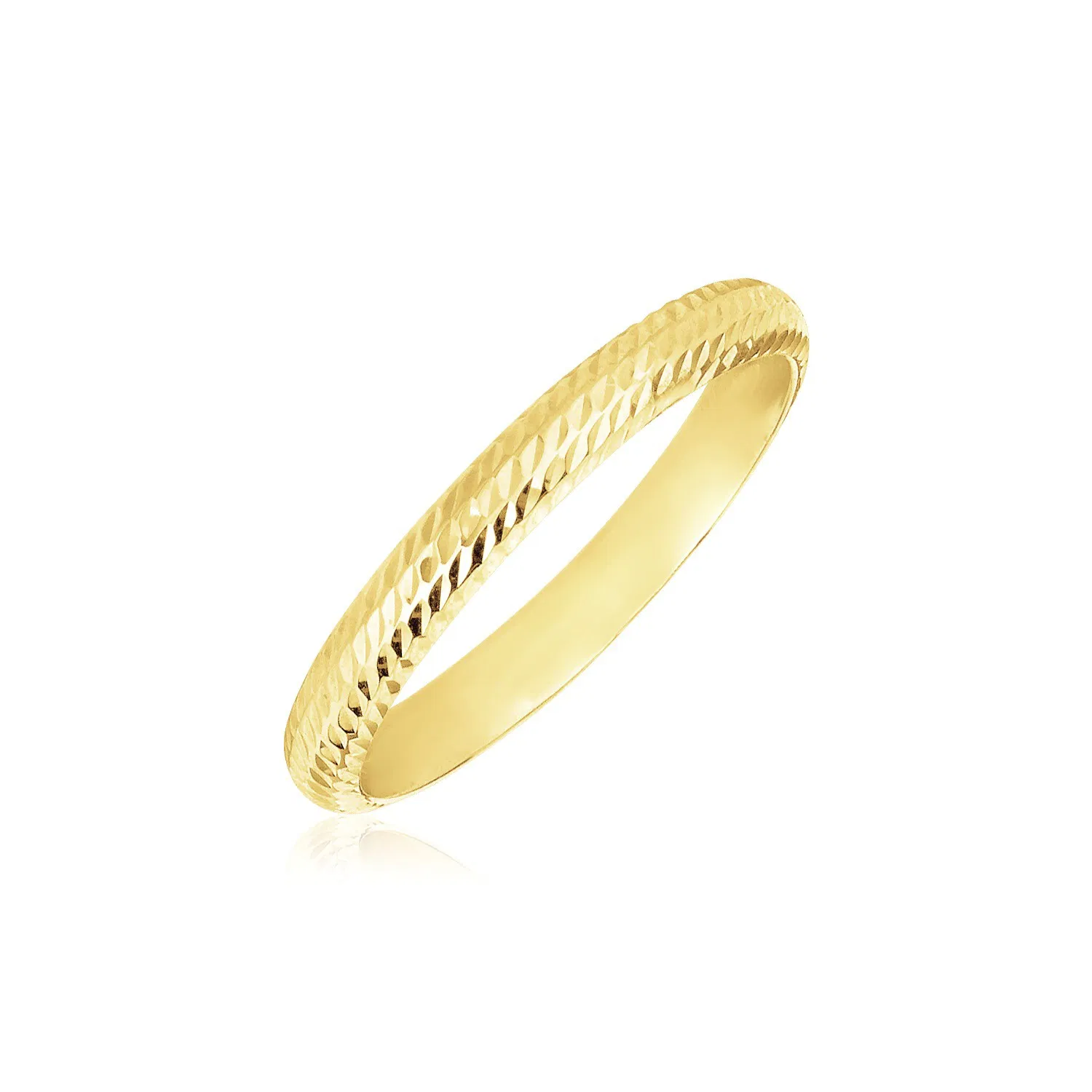 14 Karat Gelbgold Textured Comfort Fit Hochzeitsband