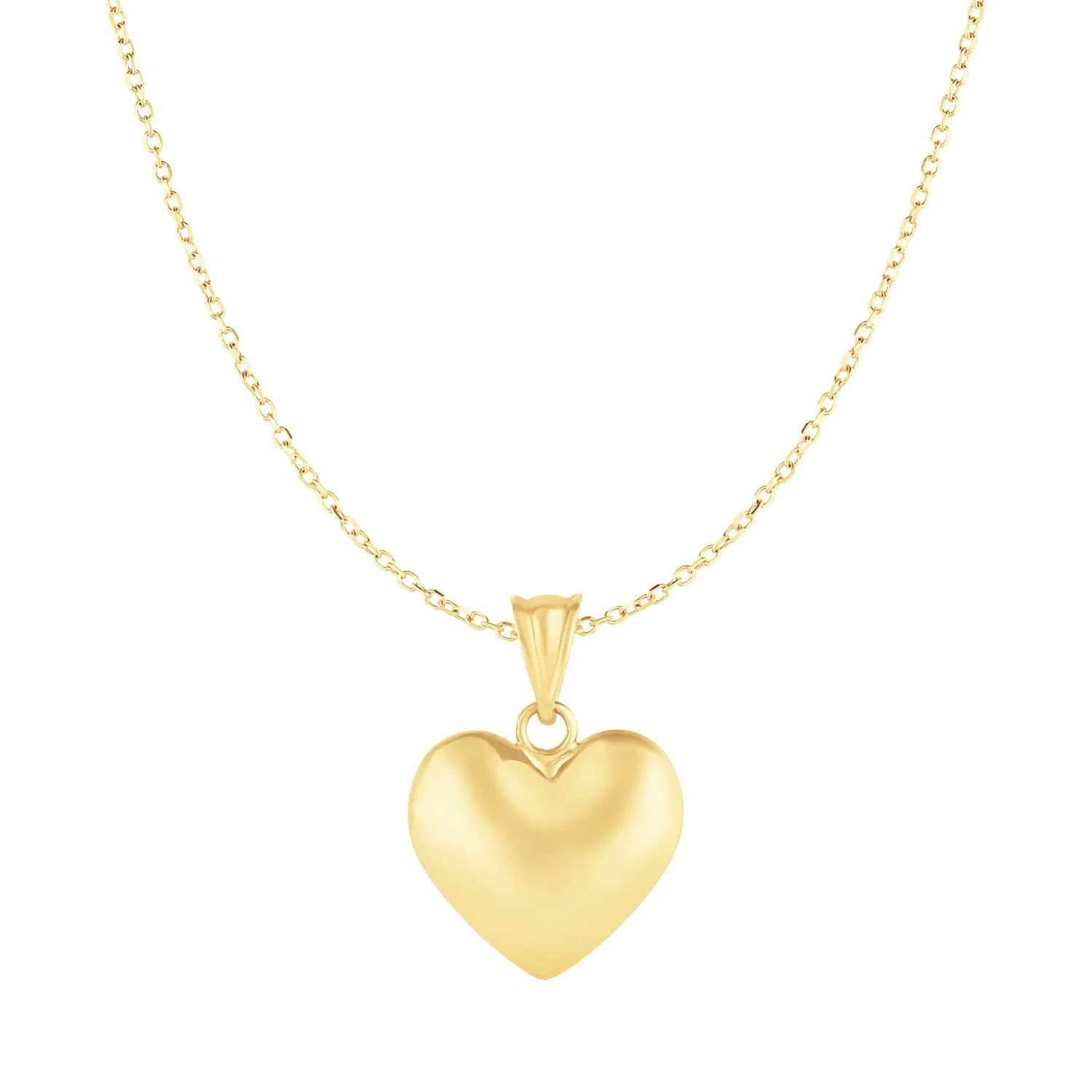 Puffed Heart Anhänger in 10 Karat Gelbgold