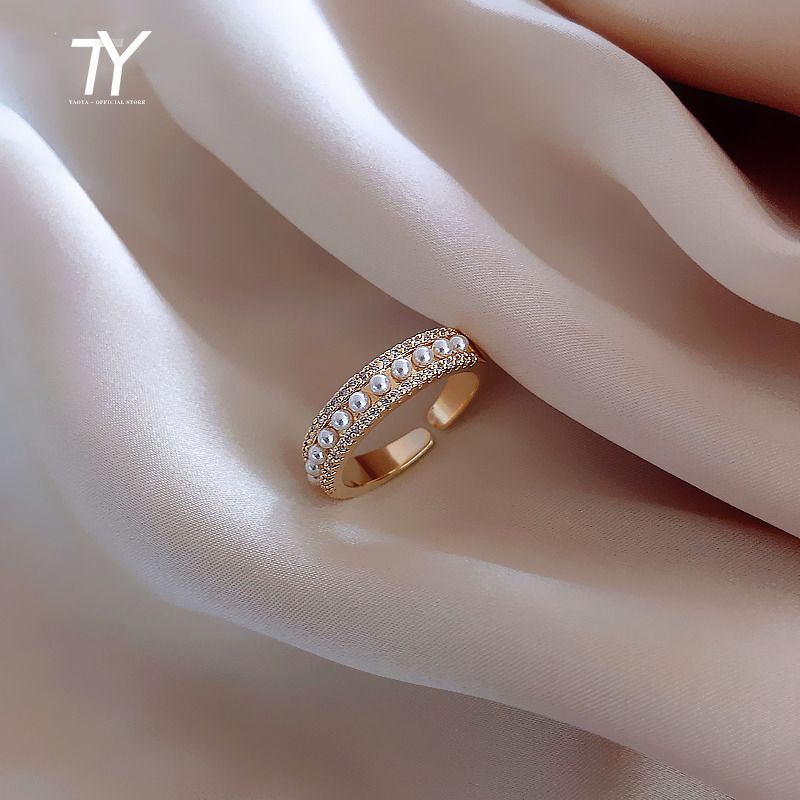 2020 neue Mode einfache Perle Öffnungsring südkoreanische Frauen exquisite Schmuck Studenten Zeigefinger Ring Freundinnen Geschenk Ring