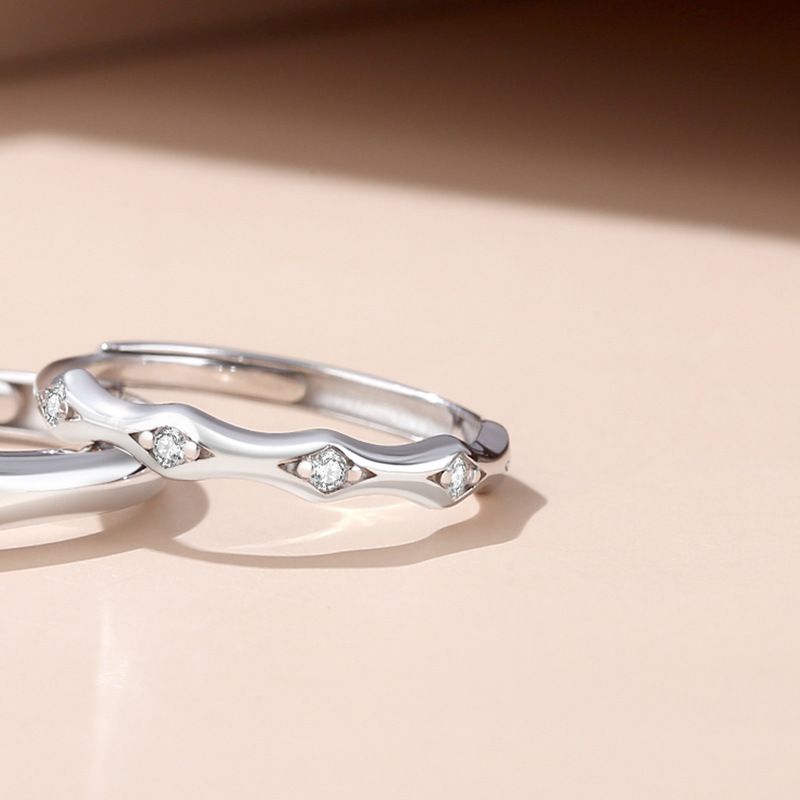 Knight 's Love Couple Ring einfacher Licht Gesichts Zirkon
