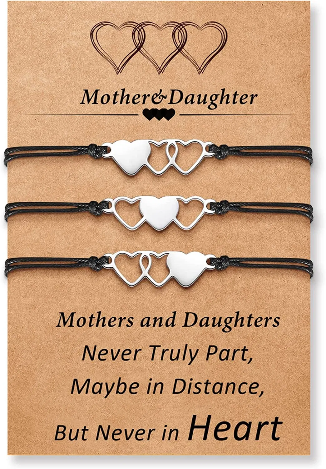Desimtion Muttertag Geschenke; Mutter Tochter Armbänder Set für 2; 3; 4; 5; 6.Matching Herz Zurück zur Schule Armbänder für Mama und Ich Ostergeschenke für Mädchen