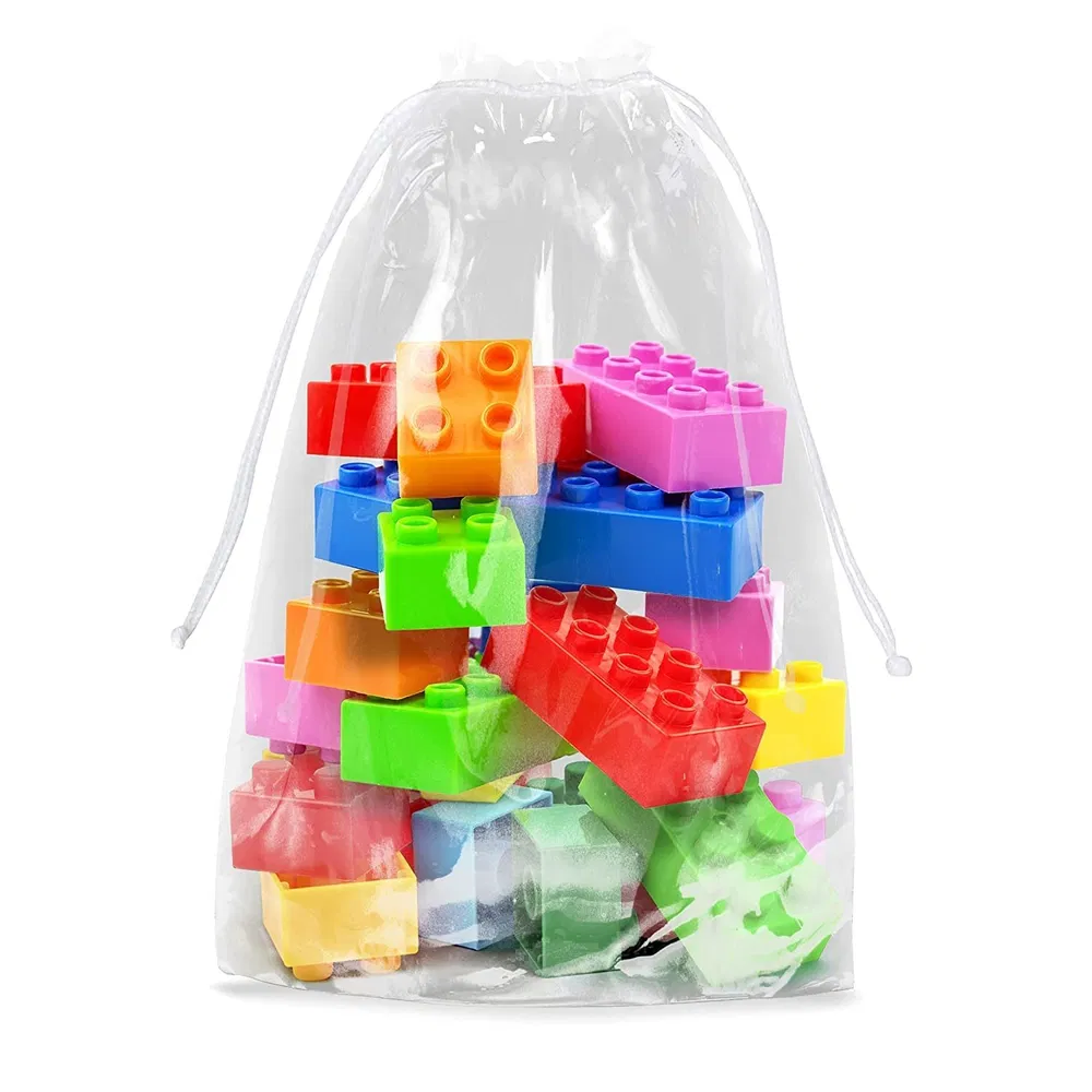 Packung von 100 Clear Plastic Drawstring Bags 6