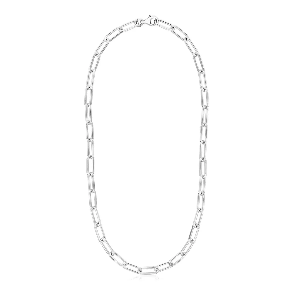 Sterling Silber Paperclip Kette Halskette