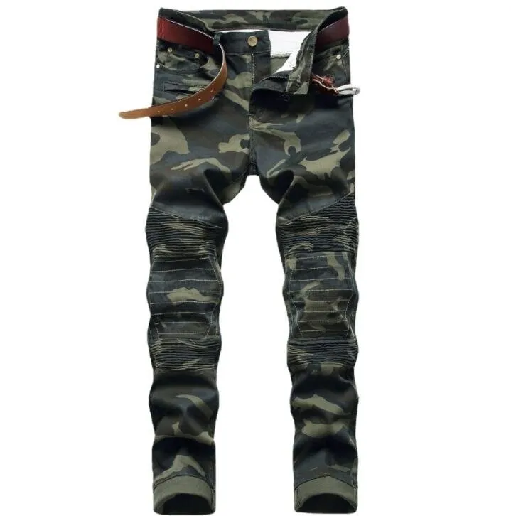 Männer Jeans zerrissen zerstört Slim Fit Denim Jeans