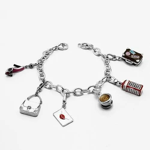 LOS606 - Silber 925 Sterling Silber Armband mit Epoxy in mehreren Farben