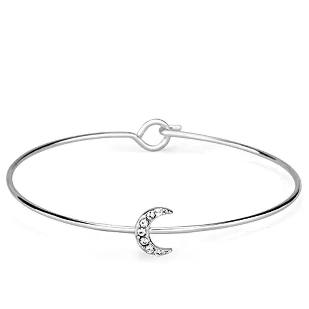 LO3269 Rhodium Brass Armband mit Top-Grade - Kristall in Clear