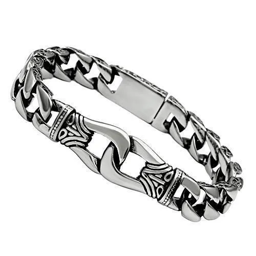TK435 - Hoch poliertes (ohne Beschichtung) Edelstahl-Armband ohne Stein