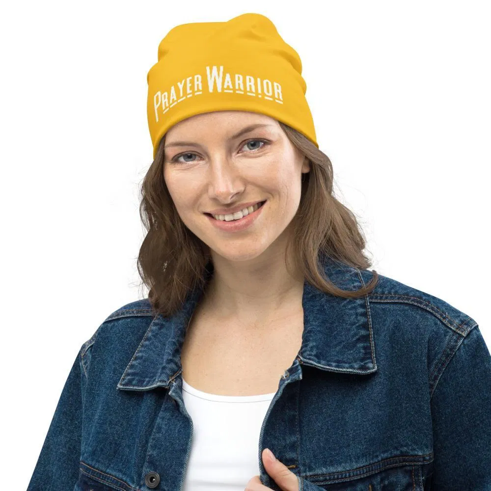 Beanie, Stretchy Double-Layered Prayer Warrior Cap - Gelb WT / Unisex