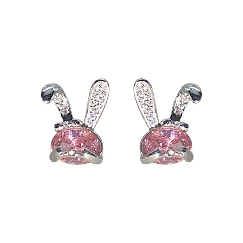 S925 Sterling Silber Schüchtern Kaninchen Ohrringe