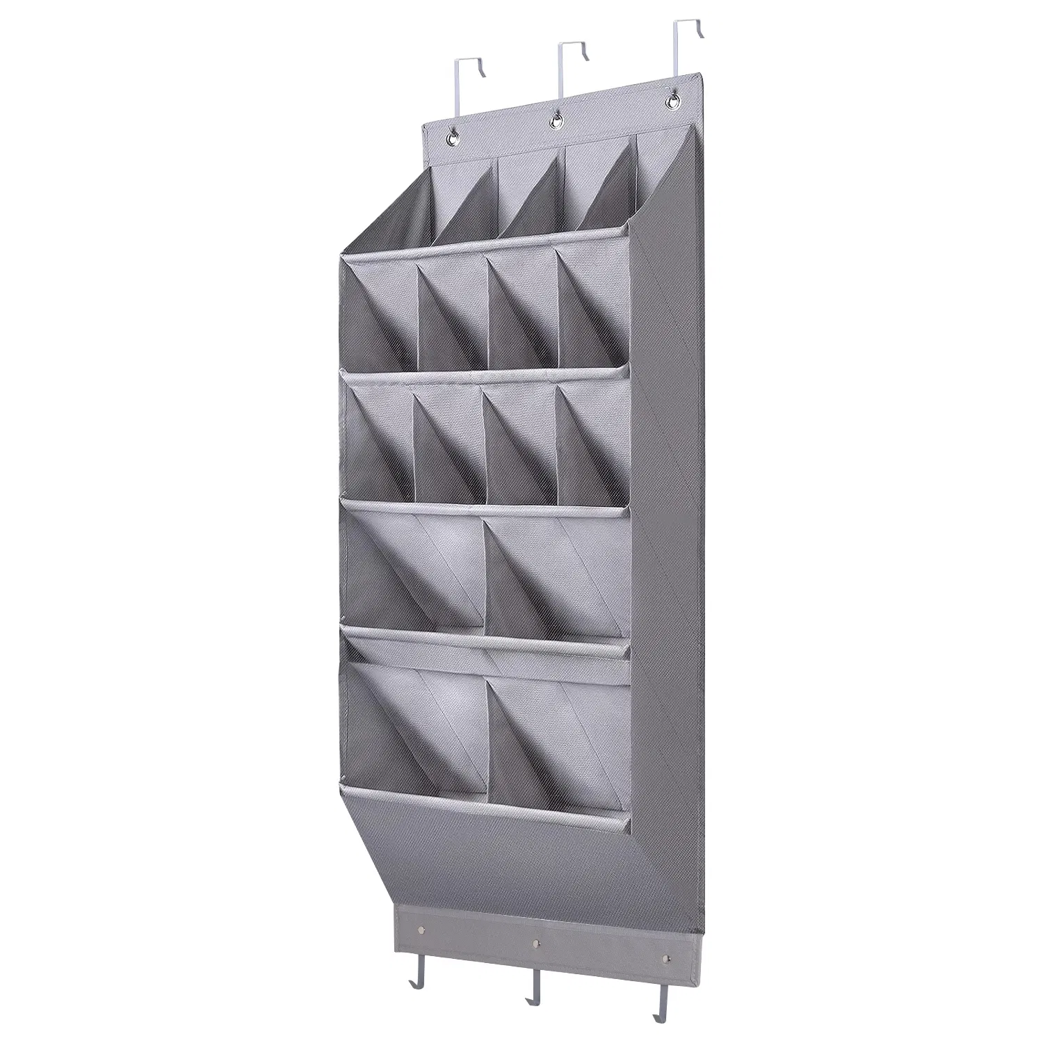 16 Taschen über die Tür Schuh-Organisator 5 Tier Schuhregal für Tür mit 6 Haken hinter der Tür Hängende Lagerregal für Schuhe Spielzeug Handtücher Taschen Schlafzimmer Badezimmer
