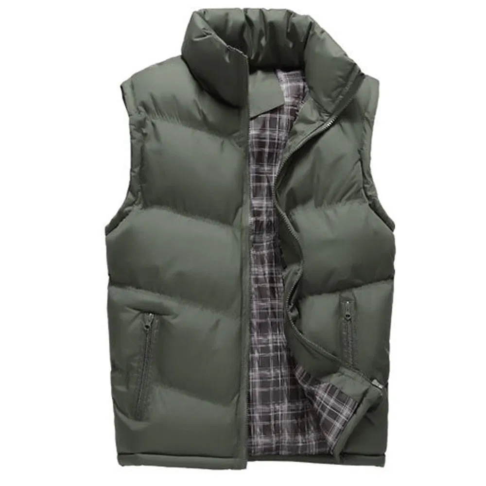 Men 's Down Vest Solid Thickened Casual Sleeveless Jacket