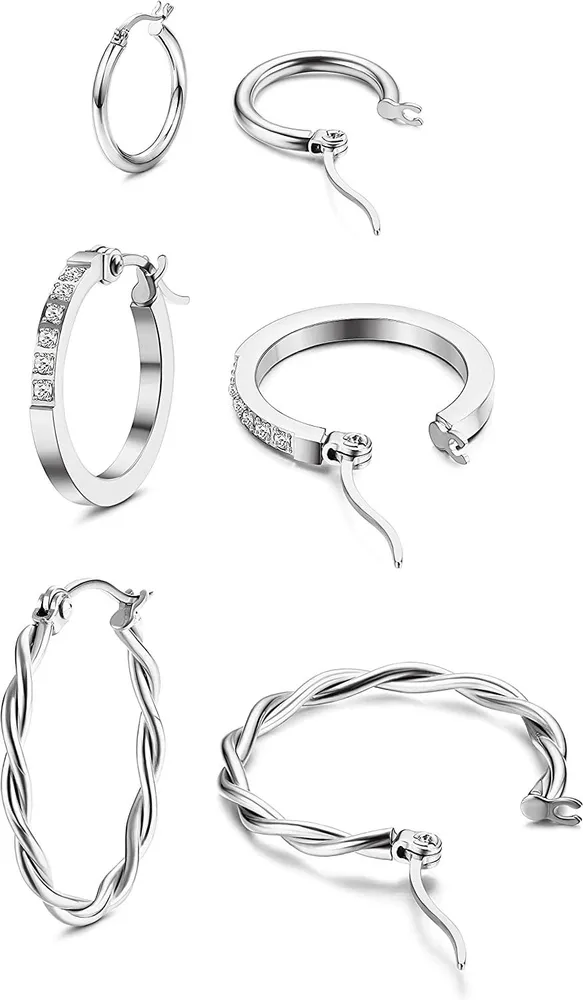 3Paare kleine Hoop-Ohrringe für Frauen Mädchen 14K Gold Twisted Huggie Hoop-Ohrringe Hypoallergene Hoop-Ohrringe Set Leichtes Scharnier Cubic Zirkonia Hoops Schlaf-Ohrringe für Männer
