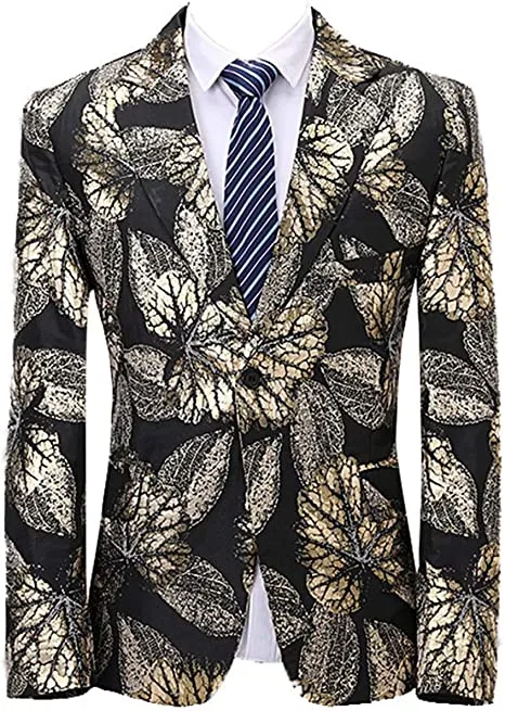 Herren Floral Kleid Anzüge Premium Jacke One Button Luxus Bestickte Blazer Tux Bankett Hochzeit Mantel
