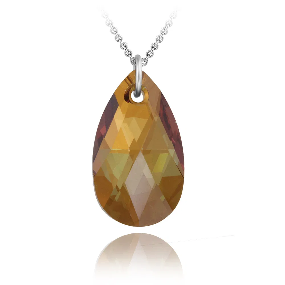 Sterling Silber Kupfer Swarovski Elemente Teardrop Halskette