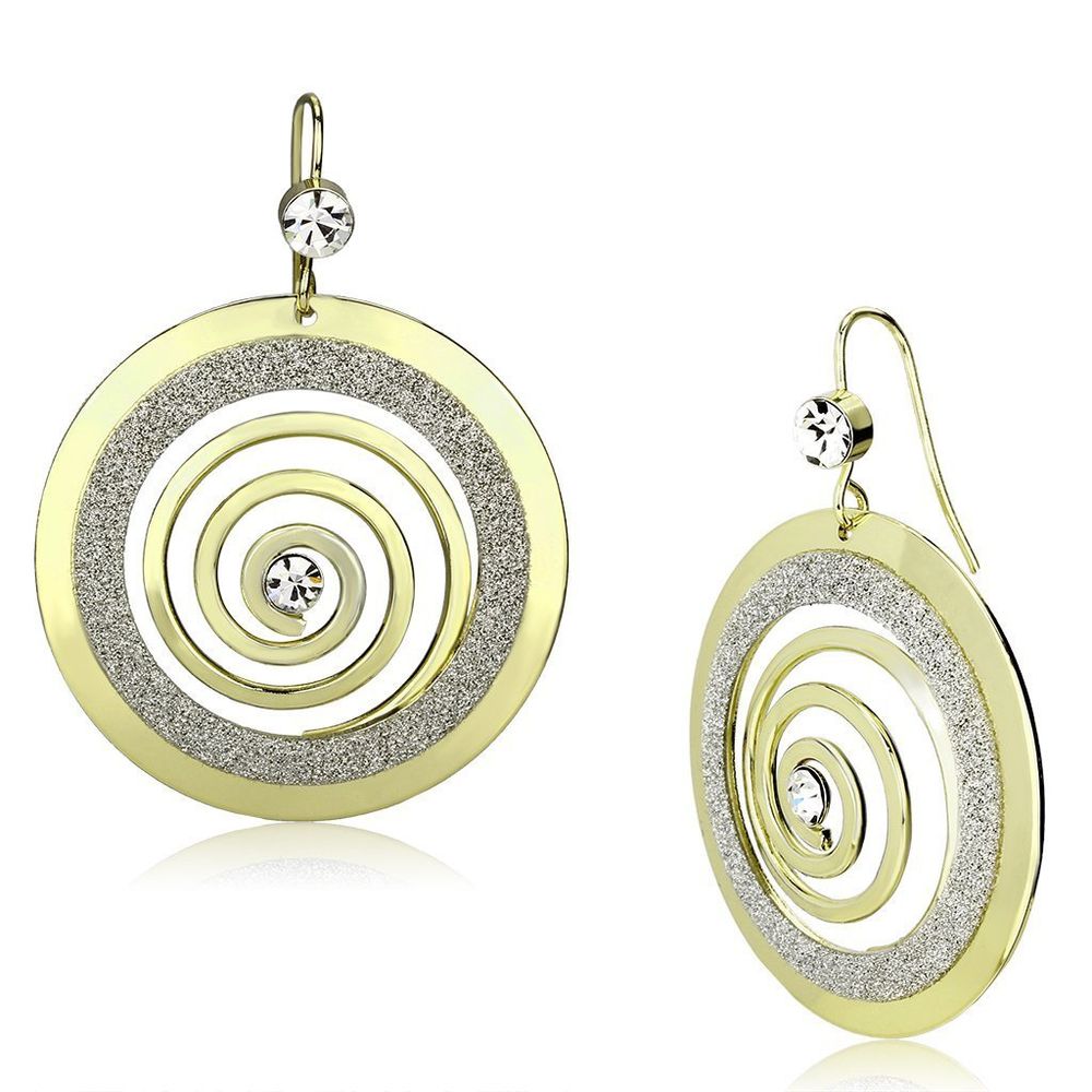 LO2716 Gold-Eisen - Ohrringe mit Top-Grade - Kristall in Clear