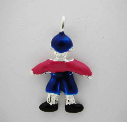 Silver Enamel USA Rot Blau Baseball BOY CHARM