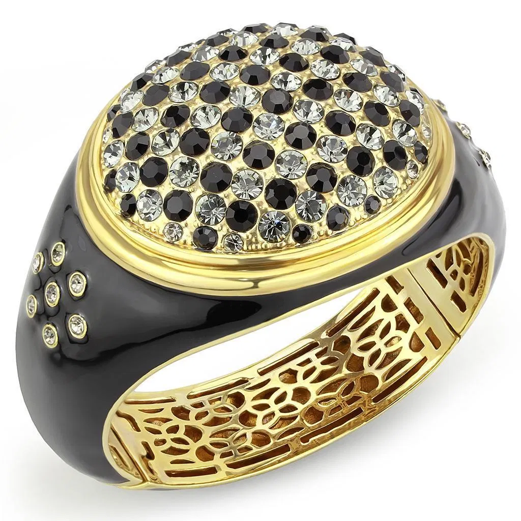 LO4352 - Gold Brass Armband mit Top-Grade - Kristall in mehreren Farben
