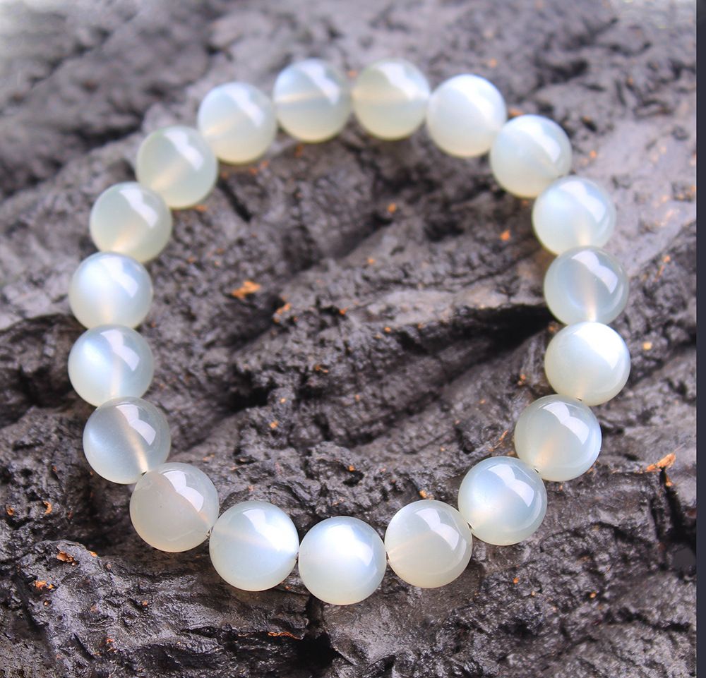 Natürliche Milchtee Silber Moonlight Single Circle Armband