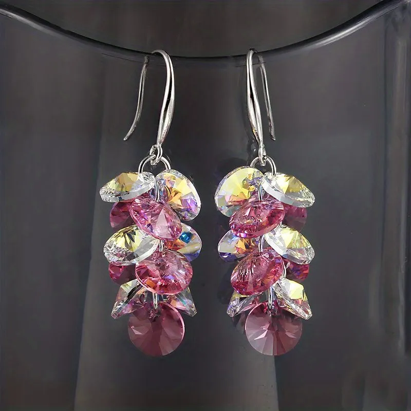 Sparkling Crystal Drop Ohrringe Boho-Stil Hochzeit Brauthaken Drop Ohrringe