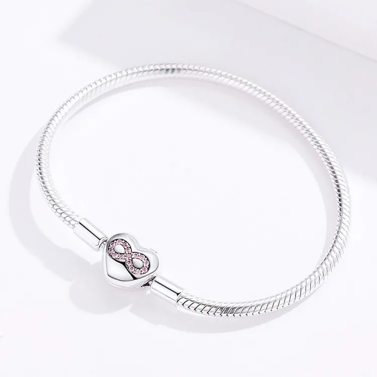 925 Sterling Silber Valentinstag DIY Basic Armband für Frauen