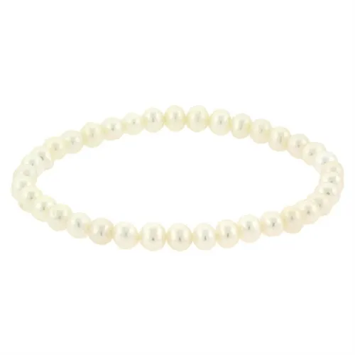 Frischwasser-Kultiviert White Pearl Stretch Armband
