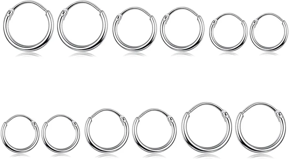 20G kleine endlose Hoop Ohrringe für Frauen Männer Schläfer winziger Knorpel Helix Tragus Hoop Ohrringe Nasenring
