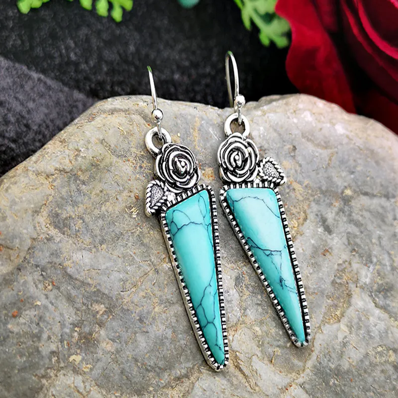 Boho Kreative Edelstein Drop Ohrringe für Frauen Party Decor Schmuck 1Pair