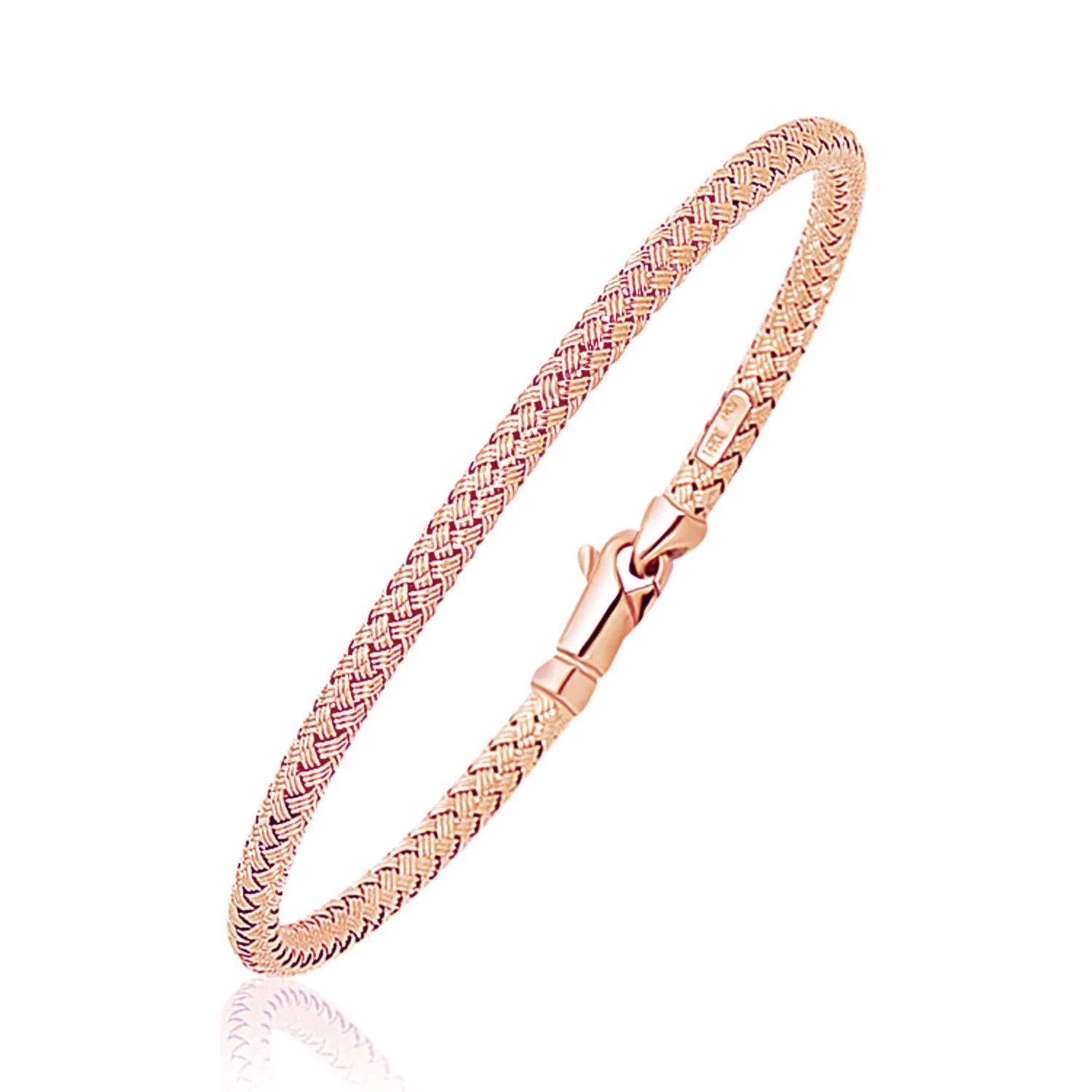 14 Karat Rose Gold Fancy Weave Motif Armband