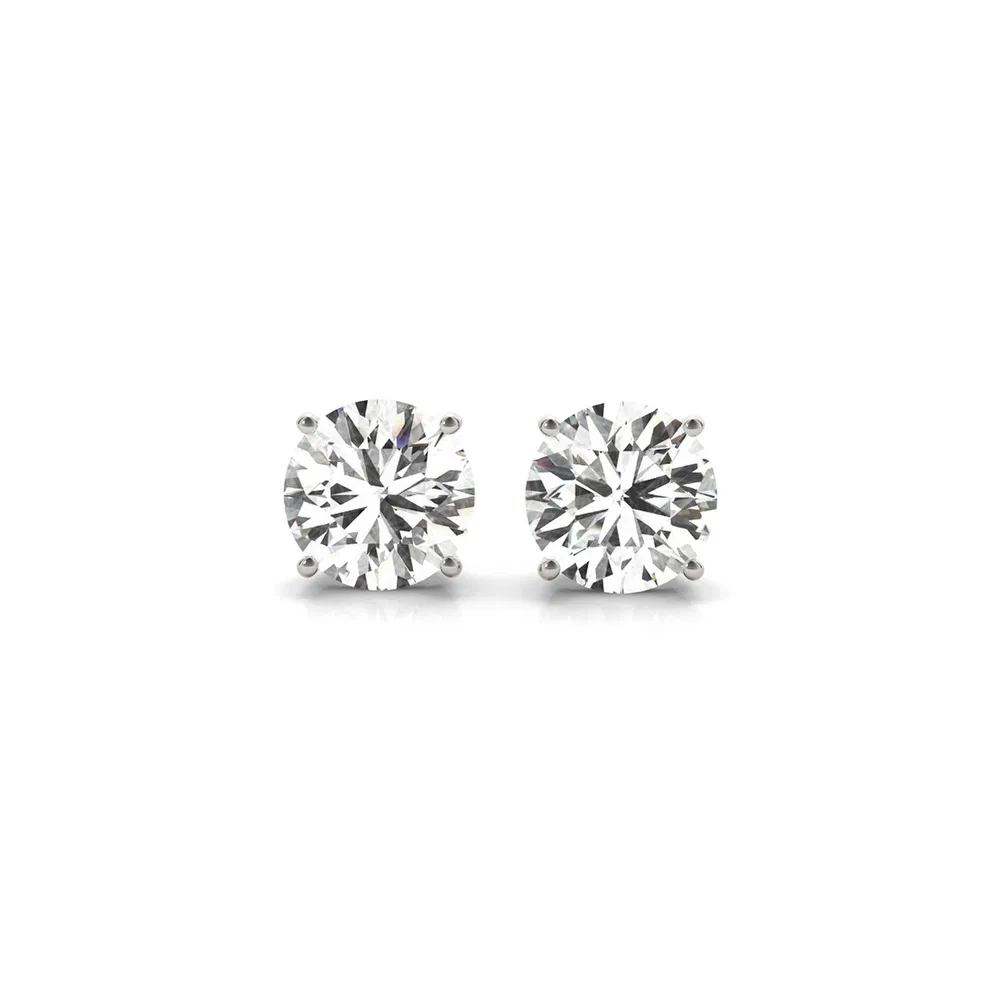 3 cttw zertifiziertes IGI Lab Grown Round Diamant Stud Ohrringe 14k Weißgold (G / VS2)