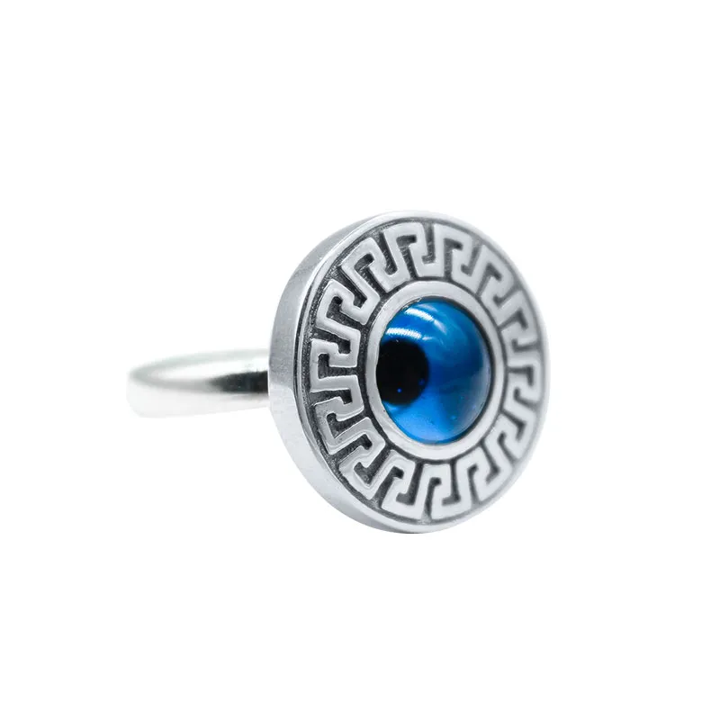 Weibliche Minderheit Design Sterling Silber Blauer Auge Ring