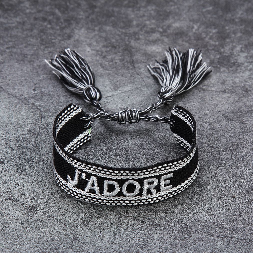 Französisch Alphabet Bestickte Armband J'adore Handgelenk