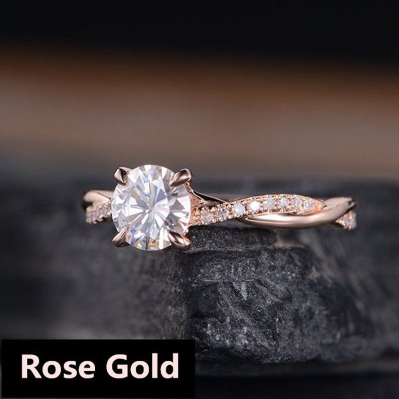 Diamant Zircon Ring einfache Mode Verlobungsringe
