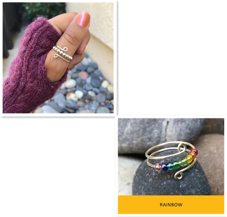 Farbenfrohe Perlen Free Spins Fidget Anti Stress Angst Ring