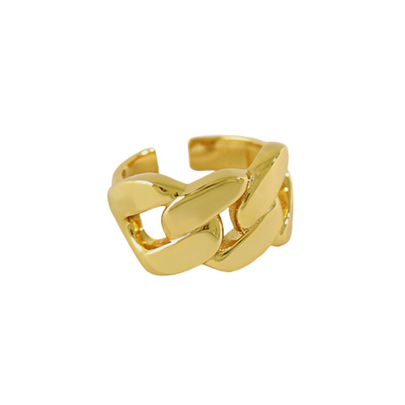 Chain Link Ringe; Goldplated Dainty Trendy Cuban Link Ring