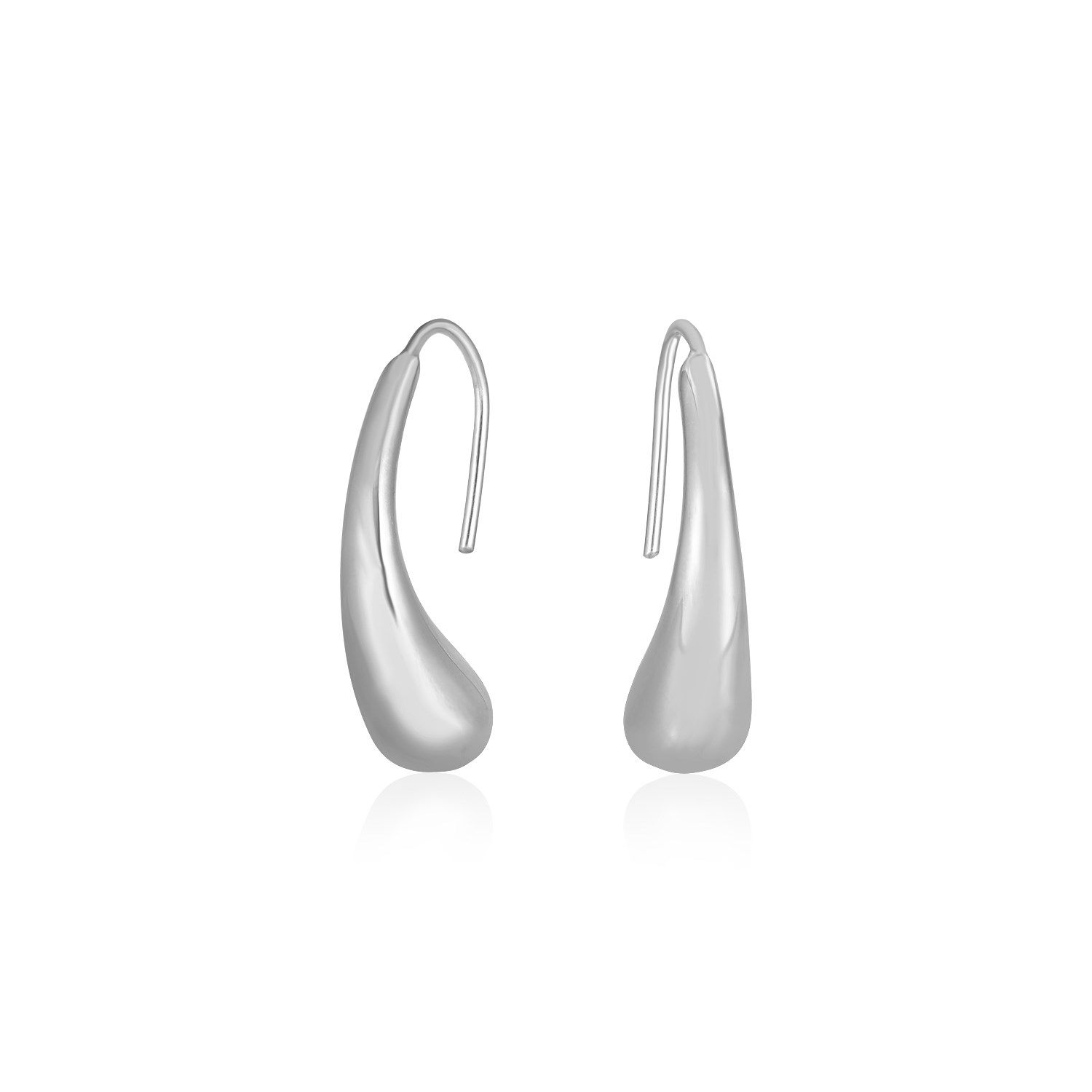 14 Karat Weißgold Puffed Teardrop Ohrringe