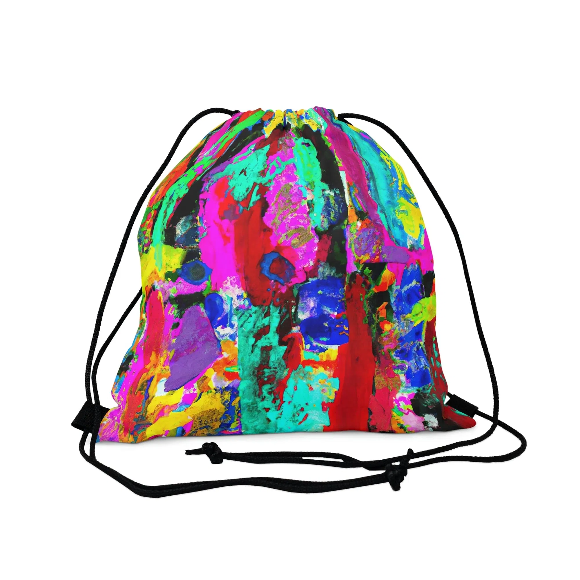 Drawstring Tasche, Multicolor Abstrakt Ausdruck Muster